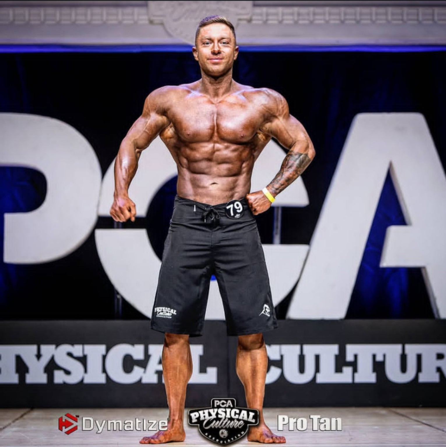 Ant Shepherd competing in Men’s Physique at the 2020 PCA Open